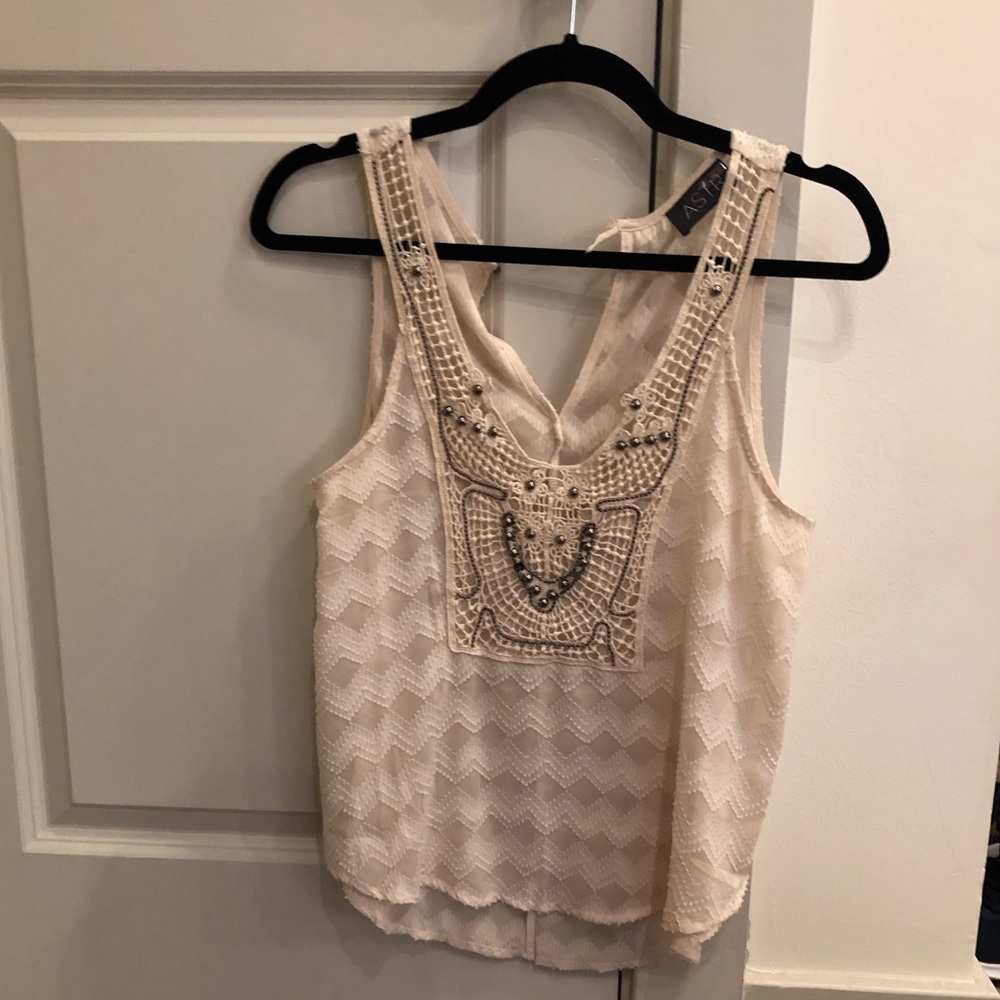 Sheer bejeweled top
